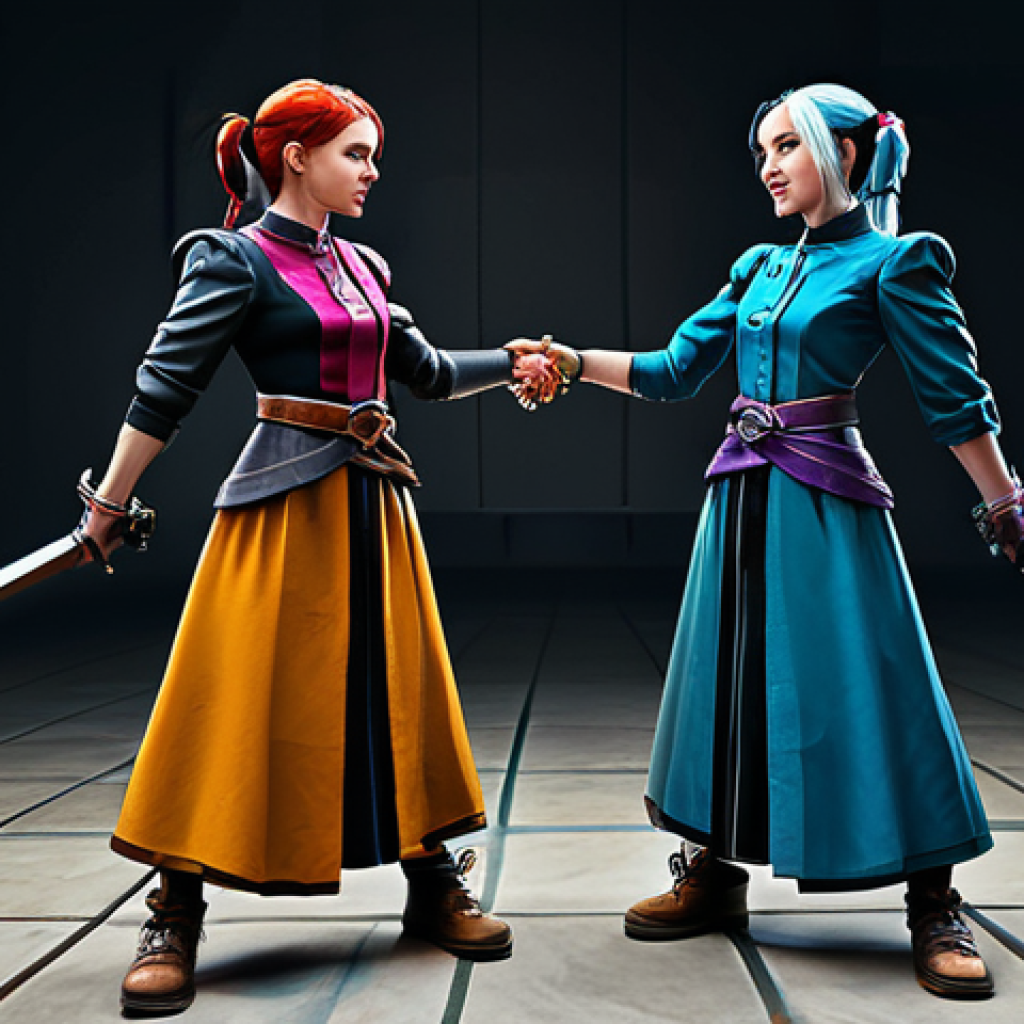 Arcane Inspired - Sisterly Bonds**

"A dynamic scene inspired by Arcane, featuring two fully clothed sisters (Vi and Jinx) with contrasting styles. Vi is wearing practical, modest Piltover attire, while Jinx has a more chaotic, colorful, yet still appropriate outfit. Background shows the stark contrast between Piltover and Zaun. Safe for work, appropriate content, family-friendly, perfect anatomy, natural proportions, digital painting, high quality."

**