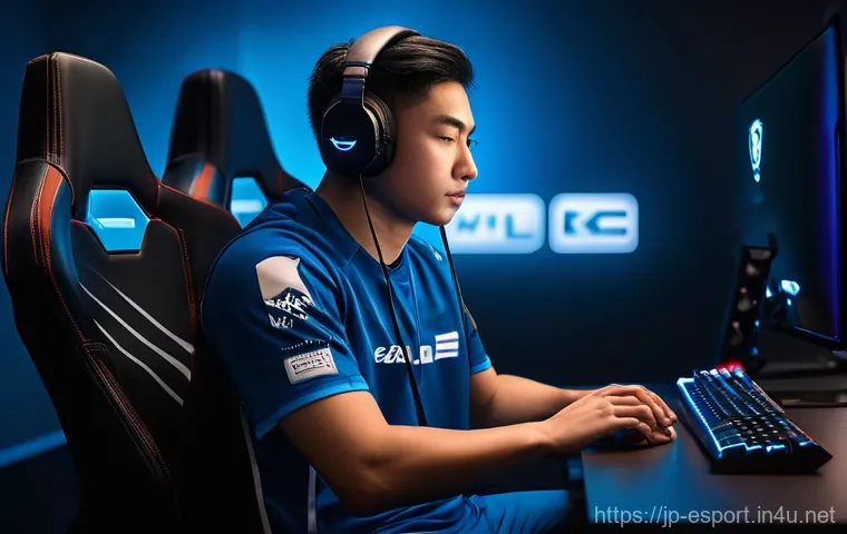 프로게이머 멘탈 관리 비법 - **A professional eSports player's calm pre-game mental preparation.**
    **Details:** A young male ...