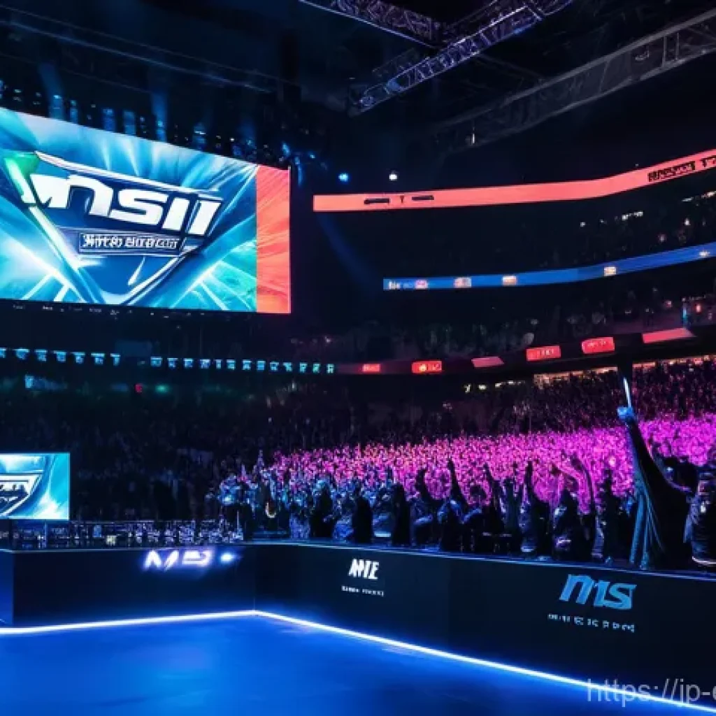MSI와 롤드컵 차이점 - MSI: The Mid-Season Clash of Regions**

"A dynamic, wide-angle shot of a vibrant esports arena durin...