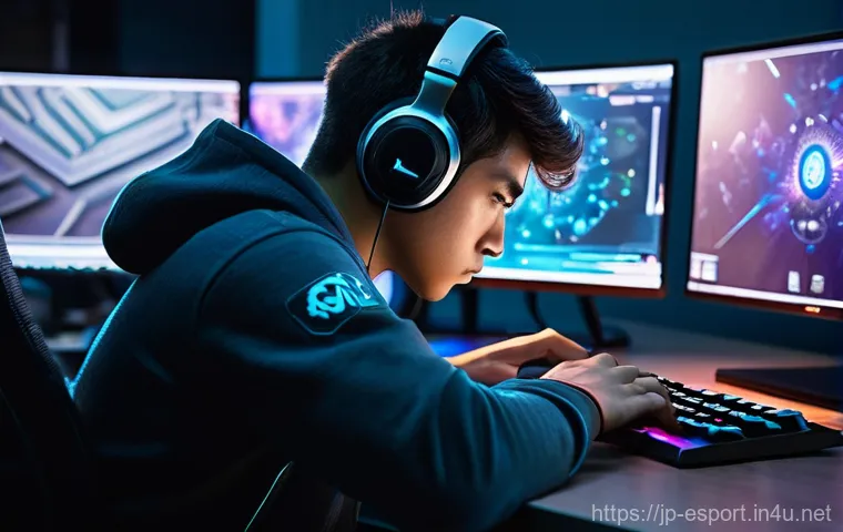 리그 오브 레전드 챌린저스 티어 - **Prompt 1: The Challenger's Path: Analyzing and Overcoming**
    A focused young male gamer, fully ...