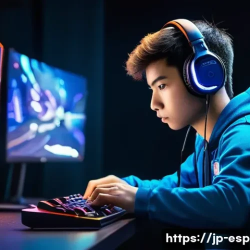 롤드컵 MVP의 의미 - **Prompt:** A young, focused esports player, either male or female, deeply immersed in practice duri...