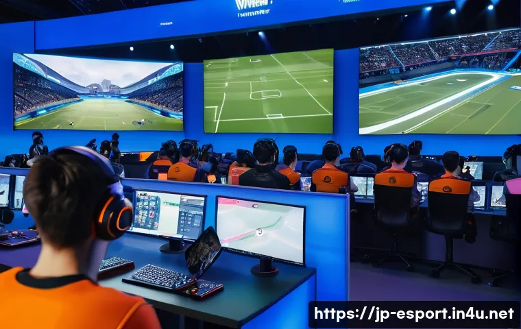 오버워치 리그 명경기 - A dynamic esports arena scene showcasing a professional Overwatch League match in intense mid-action...